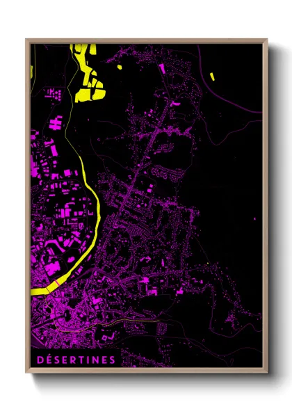 Une affiche de carte sur Désertines