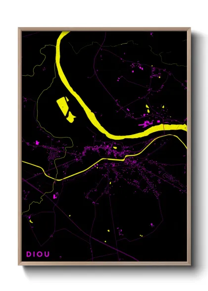 Une affiche de carte sur Diou