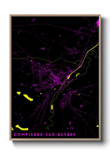 Une affiche de carte sur Dompierre-sur-Besbre