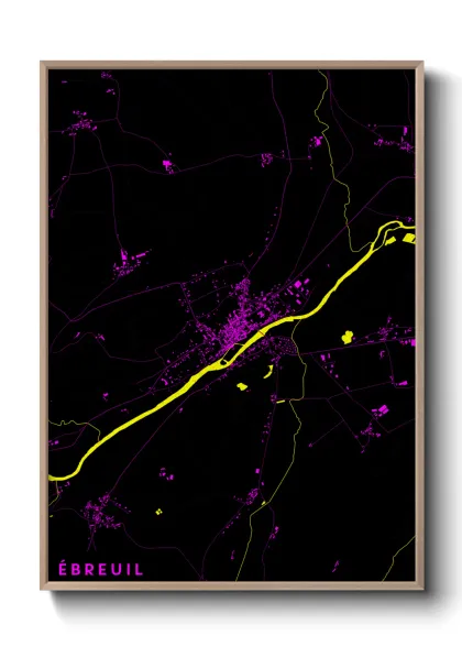 Une affiche de carte sur Ébreuil