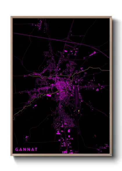Une affiche de carte sur Gannat