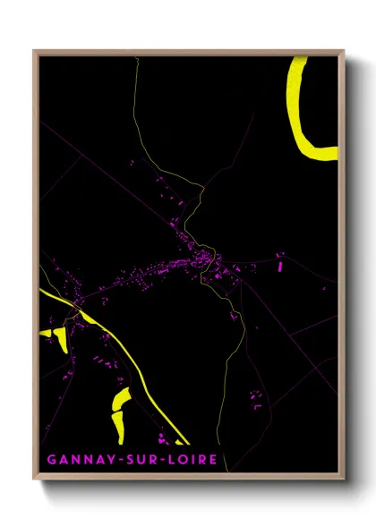 Une affiche de carte sur Gannay-sur-Loire