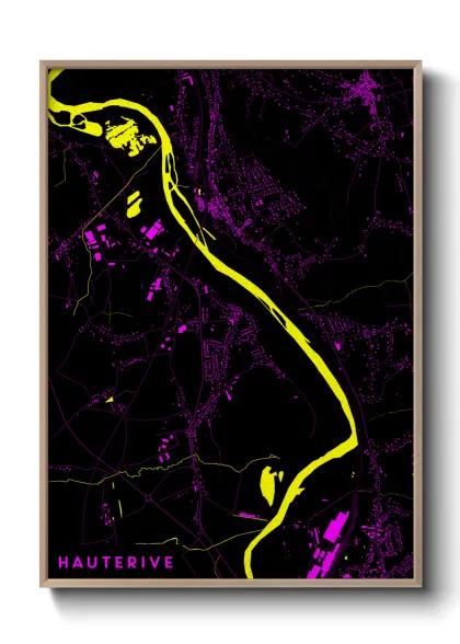Une affiche de carte sur Hauterive