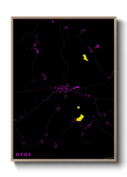 Une affiche de carte sur Hyds