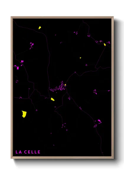 Une affiche de carte sur La Celle