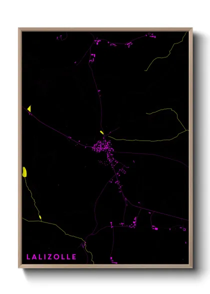 Une affiche de carte sur Lalizolle