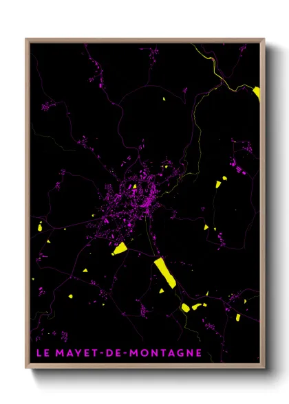 Une affiche de carte sur Le Mayet-de-Montagne