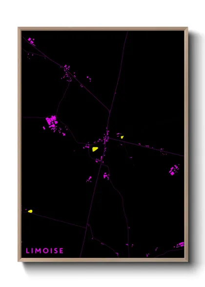 Une affiche de carte sur Limoise