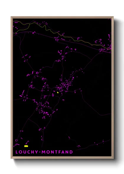 Une affiche de carte sur Louchy-Montfand