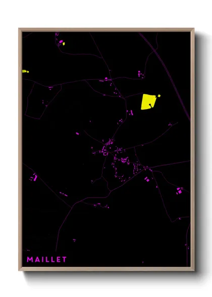 Une affiche de carte sur Maillet