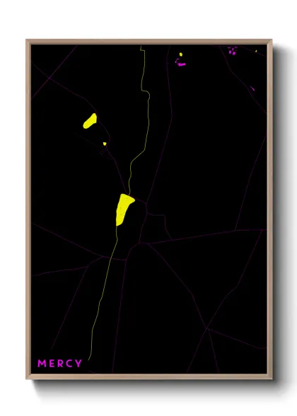 Une affiche de carte sur Mercy
