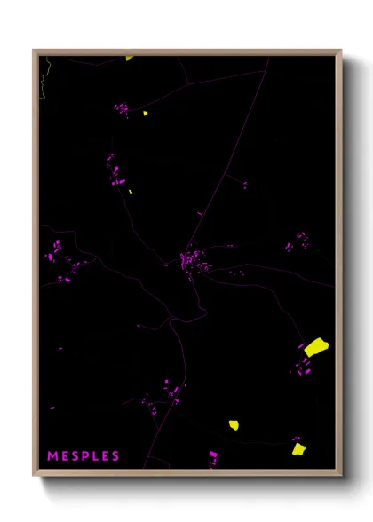 Une affiche de carte sur Mesples