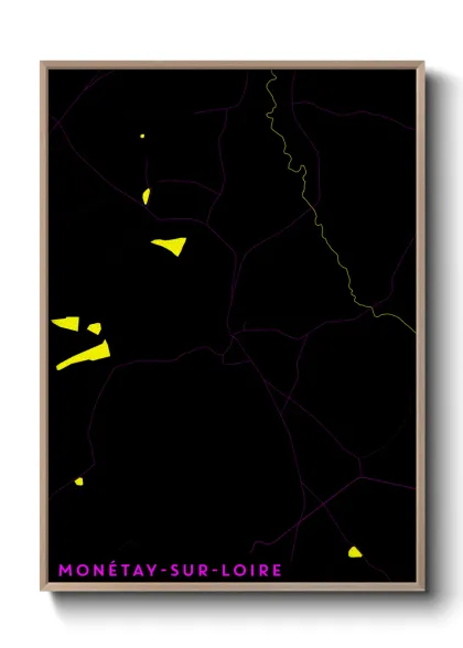 Une affiche de carte sur Monétay-sur-Loire