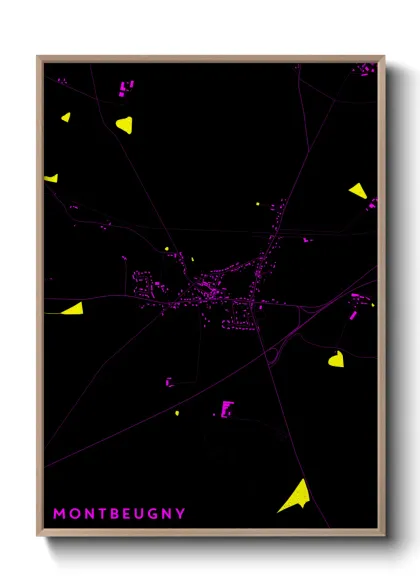 Une affiche de carte sur Montbeugny