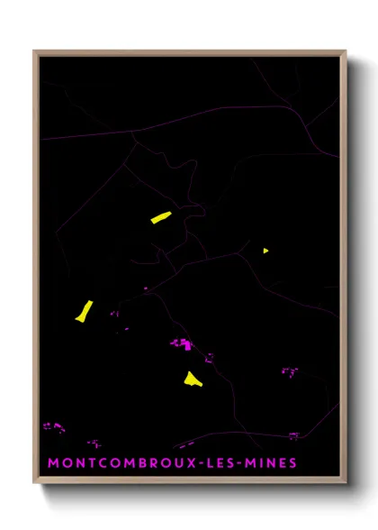 Une affiche de carte sur Montcombroux-les-Mines