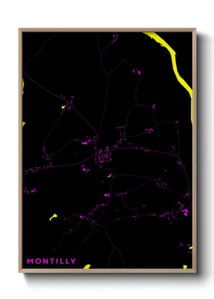 Une affiche de carte sur Montilly