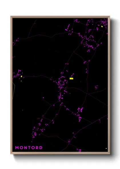 Une affiche de carte sur Montord