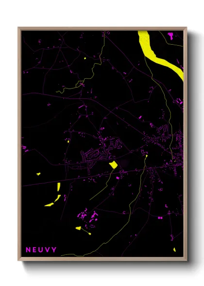 Une affiche de carte sur Neuvy