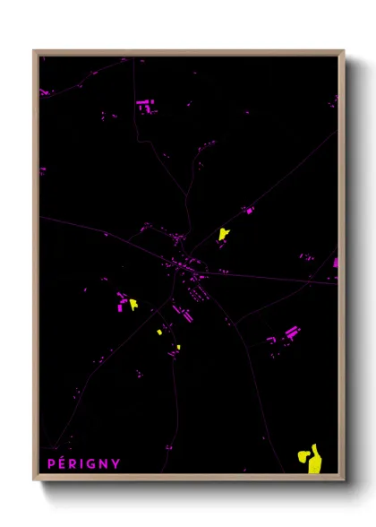 Une affiche de carte sur Périgny