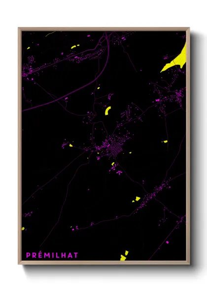 Une affiche de carte sur Prémilhat