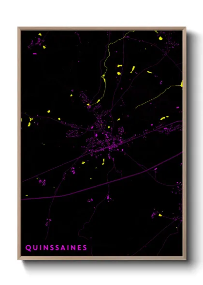 Une affiche de carte sur Quinssaines