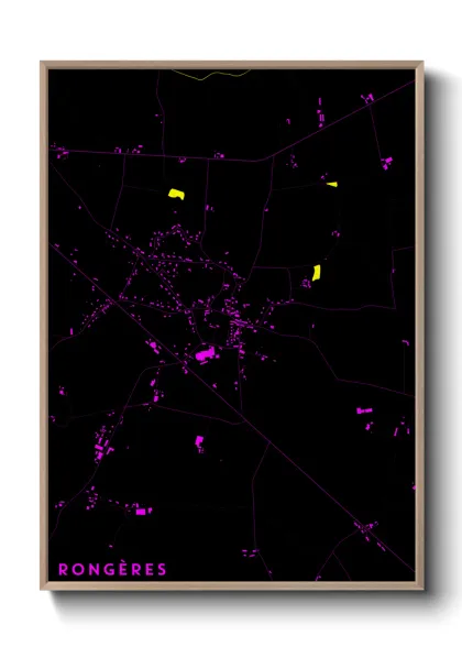 Une affiche de carte sur Rongères