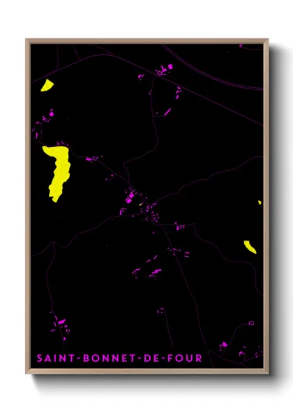Une affiche de carte sur Saint-Bonnet-de-Four