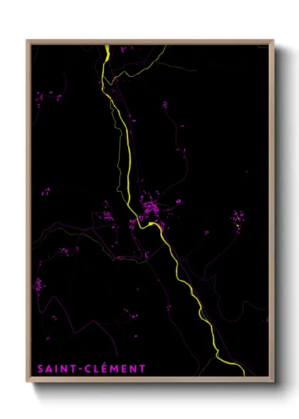 Une affiche de carte sur Saint-Clément