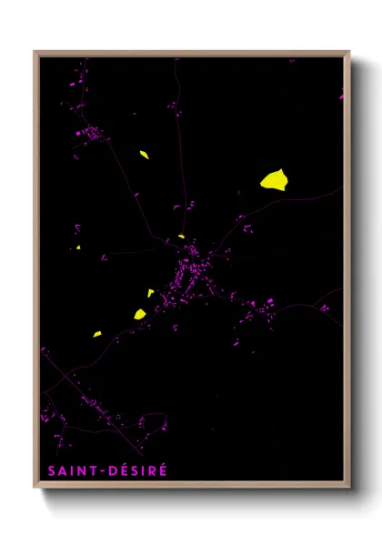Une affiche de carte sur Saint-Désiré
