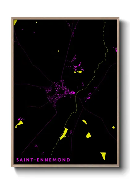 Une affiche de carte sur Saint-Ennemond
