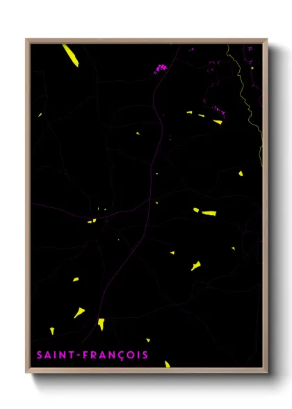 Une affiche de carte sur Saint-François