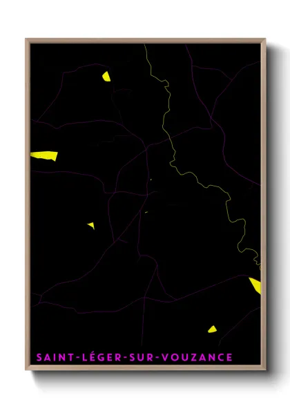 Une affiche de carte sur Saint-Léger-sur-Vouzance