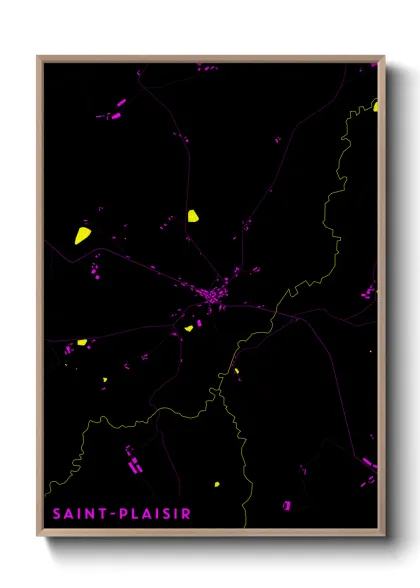 Une affiche de carte sur Saint-Plaisir
