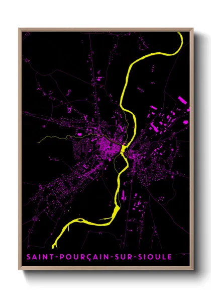 Une affiche de carte sur Saint-Pourçain-sur-Sioule