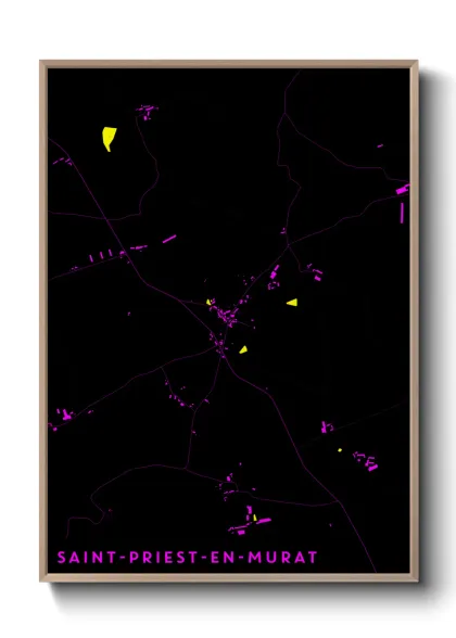 Une affiche de carte sur Saint-Priest-en-Murat