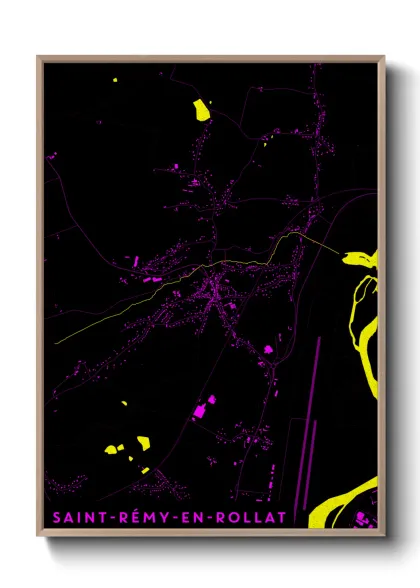 Une affiche de carte sur Saint-Rémy-en-Rollat