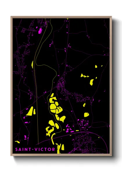 Une affiche de carte sur Saint-Victor