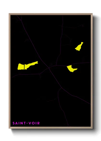 Une affiche de carte sur Saint-Voir