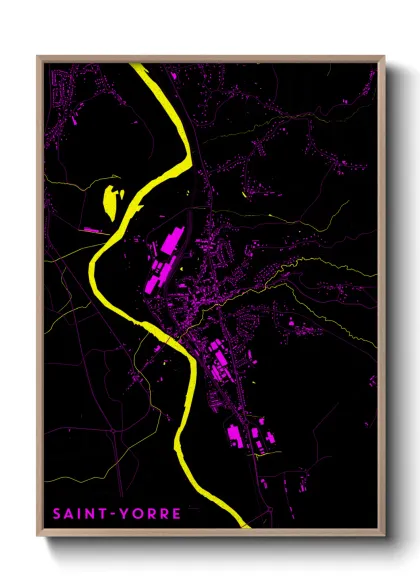 Une affiche de carte sur Saint-Yorre