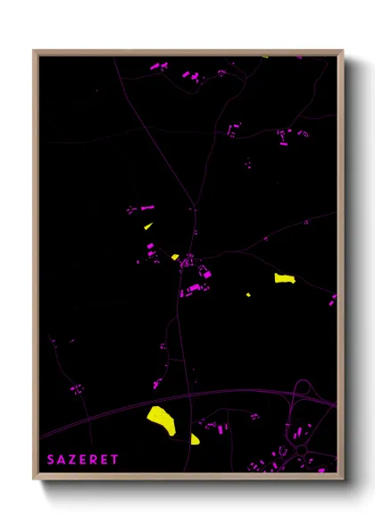 Une affiche de carte sur Sazeret