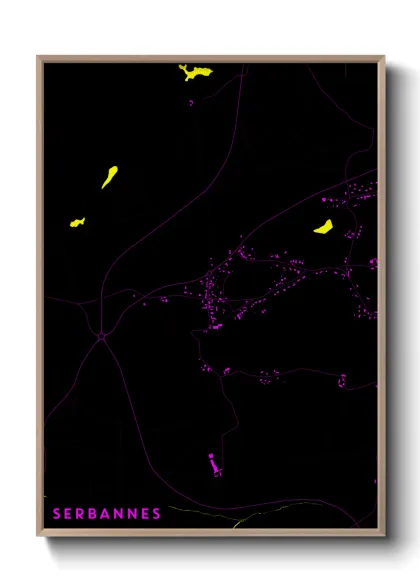 Une affiche de carte sur Serbannes