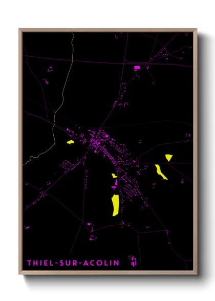 Une affiche de carte sur Thiel-sur-Acolin