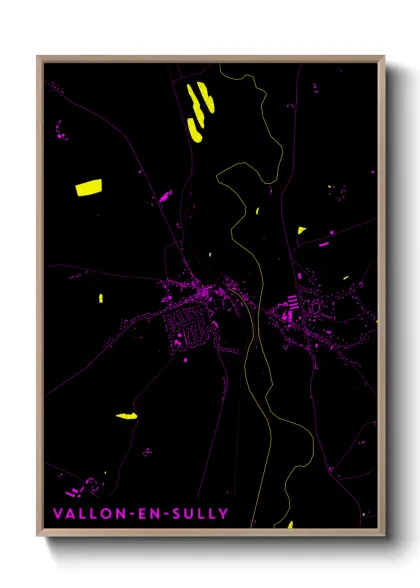 Une affiche de carte sur Vallon-en-Sully