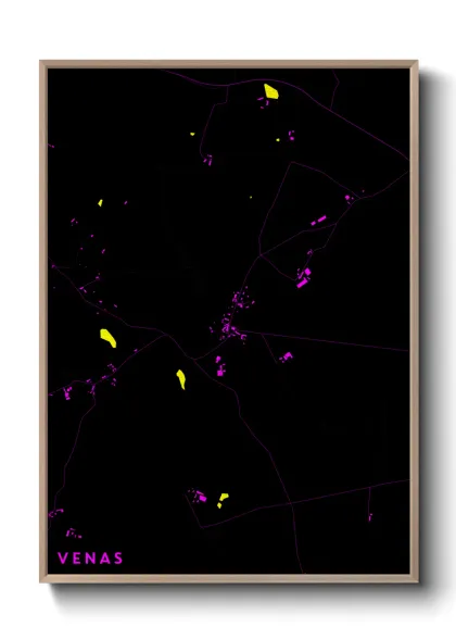 Une affiche de carte sur Venas