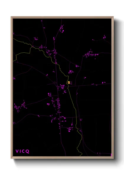 Une affiche de carte sur Vicq