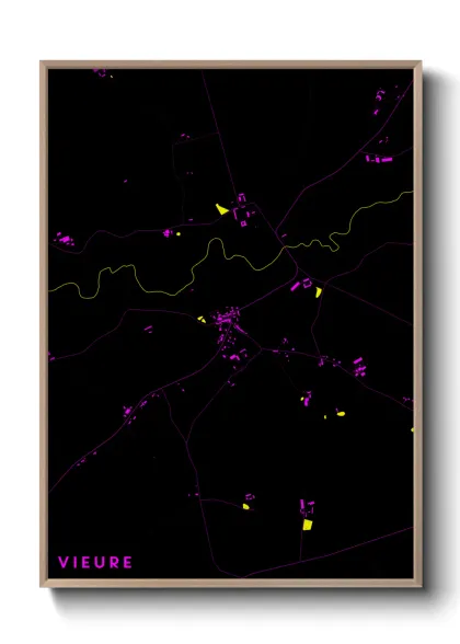 Une affiche de carte sur Vieure