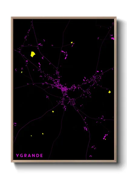 Une affiche de carte sur Ygrande