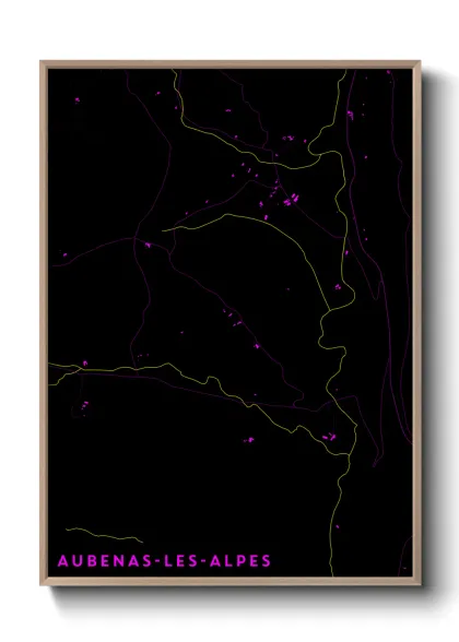 Une affiche de carte sur Aubenas-les-Alpes