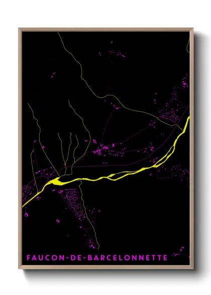 Une affiche de carte sur Faucon-de-Barcelonnette