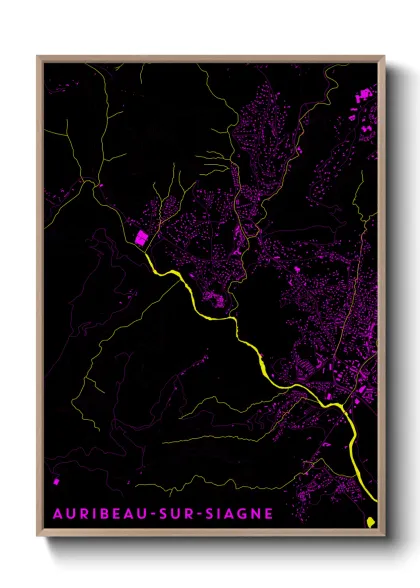 Une affiche de carte sur Auribeau-sur-Siagne